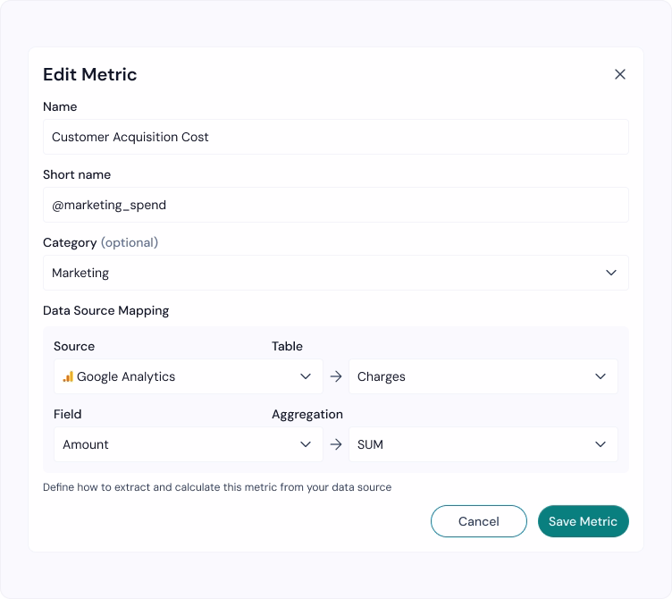 Custom metrics